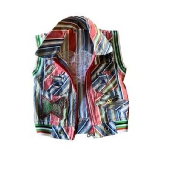 MT de Sotos Baby 1976 Championship Striped Vest 12-18 Months Vintage Embroidered - Picture 1 of 6